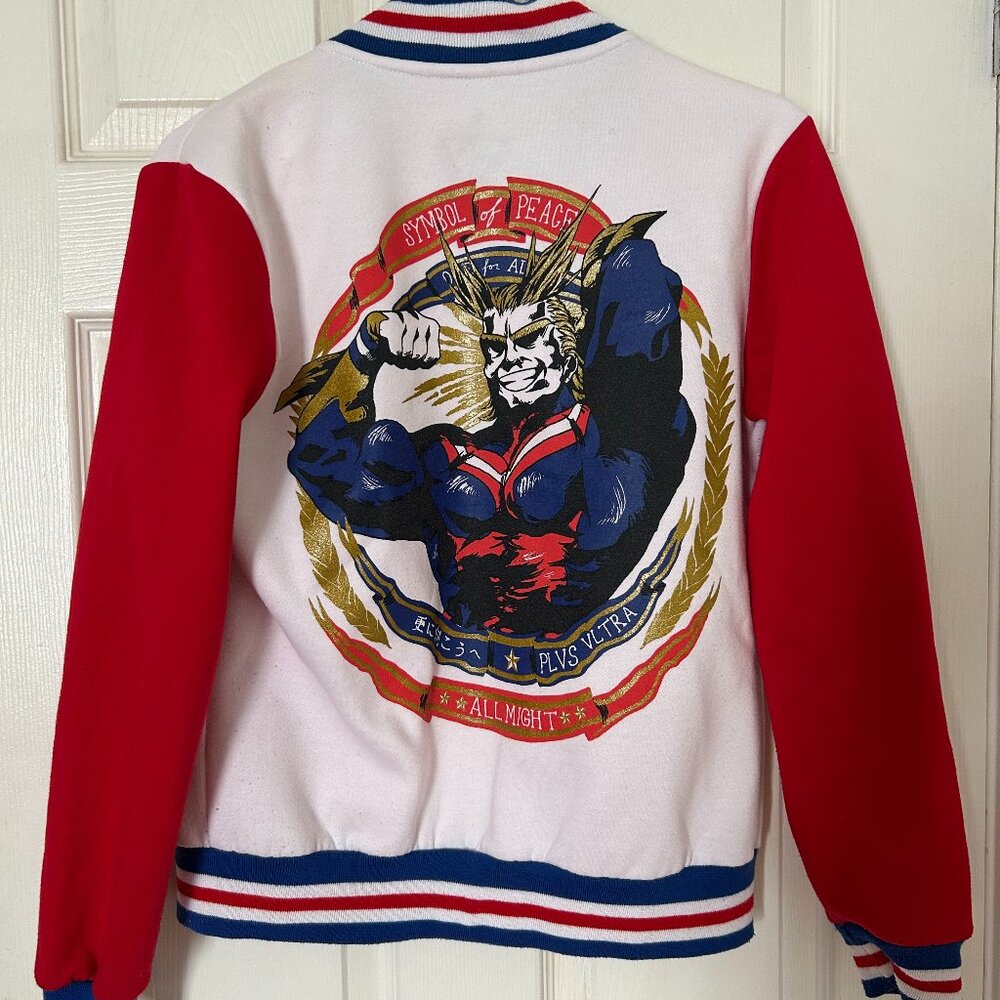 My Hero Academia All Might varsity jacket purchased from a vendor at a con years